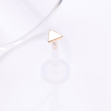 Detail View 1 of 14 Karat Gold Triangle Plate Top Bio-Flex Labret